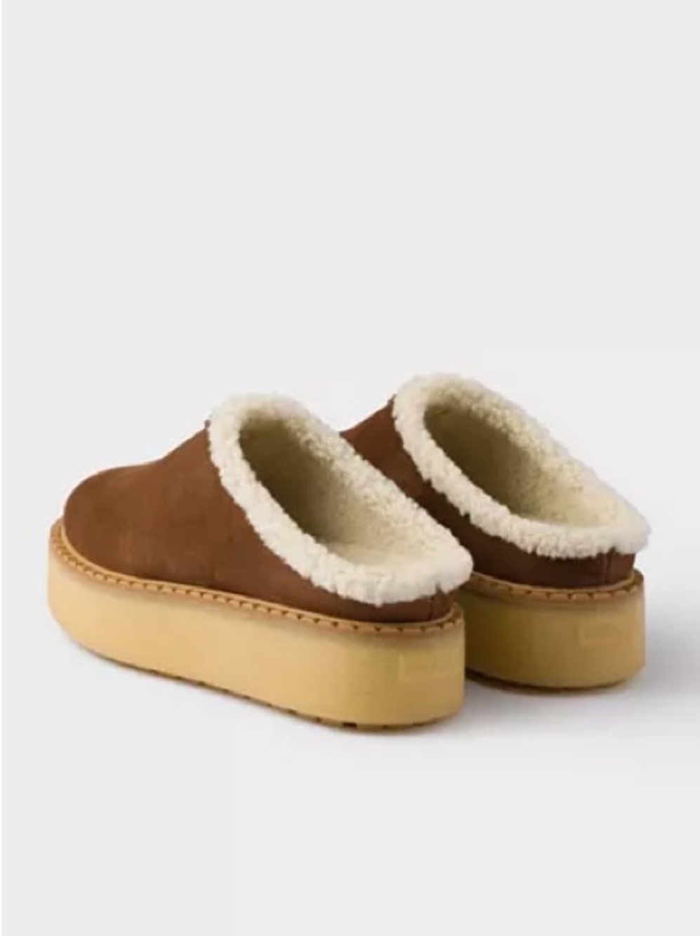 Prada Evolve Genuine Shearling Clog Brown - Picture 2 of 14